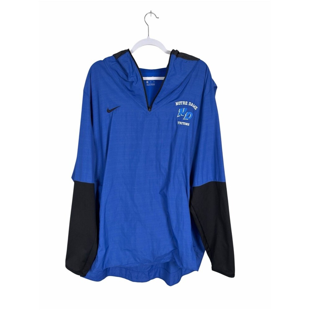 Nike Notre Dame Tritons Pullover Jacket XXL Blue Lightweight Hooded Windbreaker